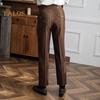 Pantalon de costume pour homme, fermeture éclair, taille réglable, coupe droite, style anglais, couleur unie, ample, formel, style professionnel, tenue de bureau