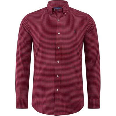 Polo FW21 Koszula Męska w Kratę z Długim Rękawem Zapinana na Guziki Czerwona 710769717-004