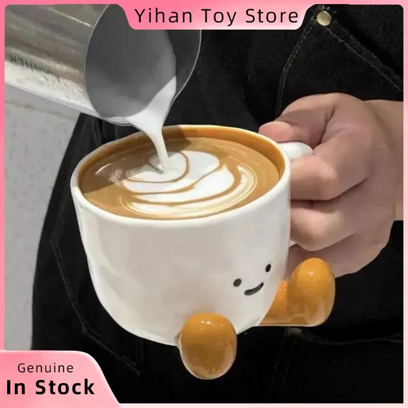 New Cartoon Couple Ceramic Mug Creative Coffee Milk Tea Water Cup Cute Children Breakfast Cup Household Drinkware Couple Gifts
