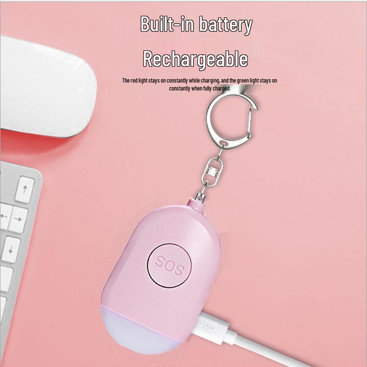 Portable Outdoor Self-Defense Alarm with LED Light for Women's Nighttime Safety