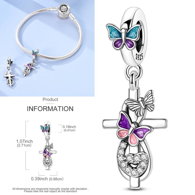 Copper Dragonfly Butterfly Pendant Charms Bead Fit Original Bracelet Bangle Women Jewelry Girl Making Beads