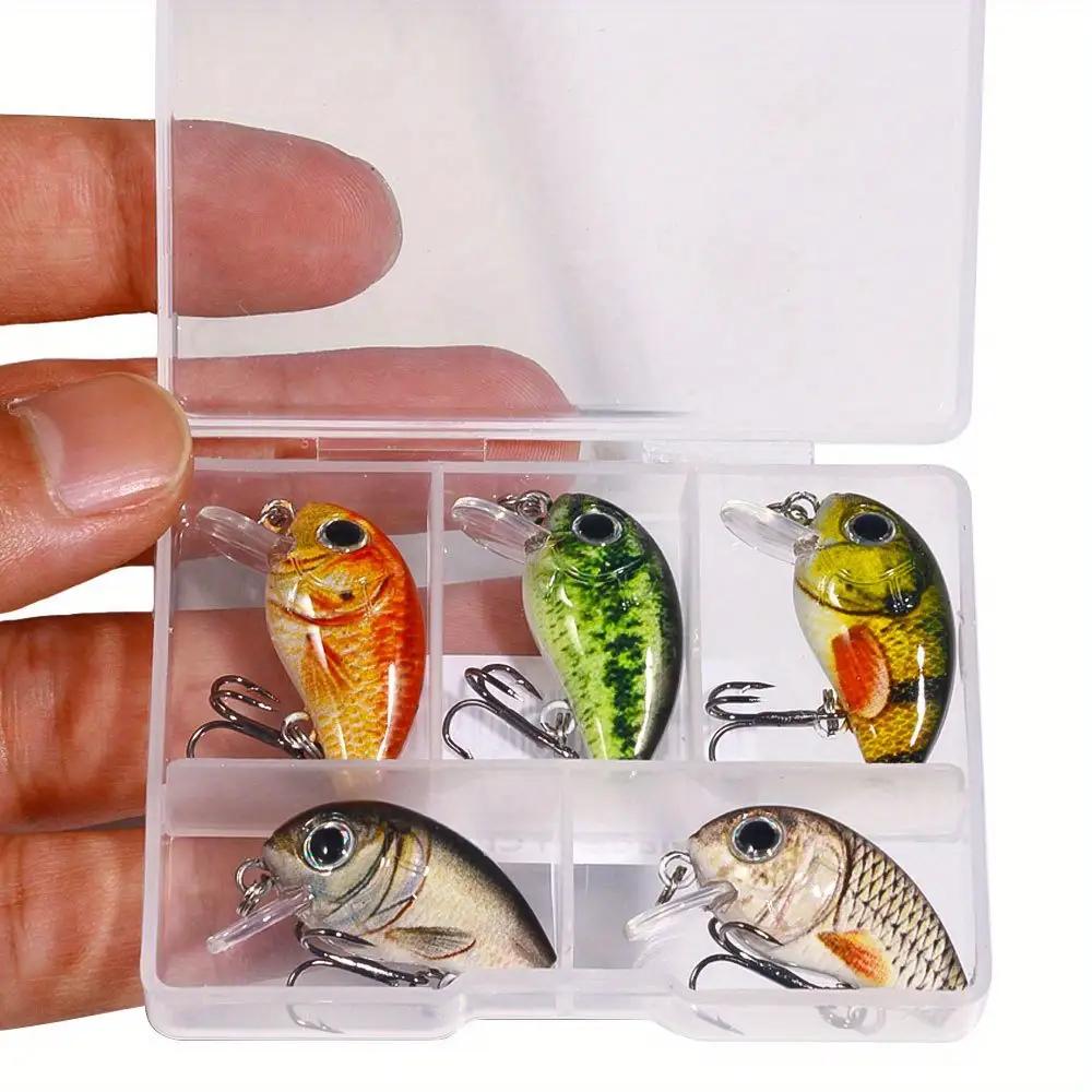 

5-Pack High-Quality Mini Fake Fishing Lure Set 2.8cm/1.1 Inch 2Kedeng Water Wobble Swing Bait Improve Fishing Success Rate