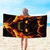 Demon Skull Fire Flame Printed Beach Towel Polyester Soft Quick Dry Large Bath Towel Summer Swimming Pool Surfing Blanket