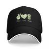 Funny Pickle Lover Peace Love Pickles Baseball Cap Funny Hats Designer Cap Bobble Hat Baseball For Men Women's