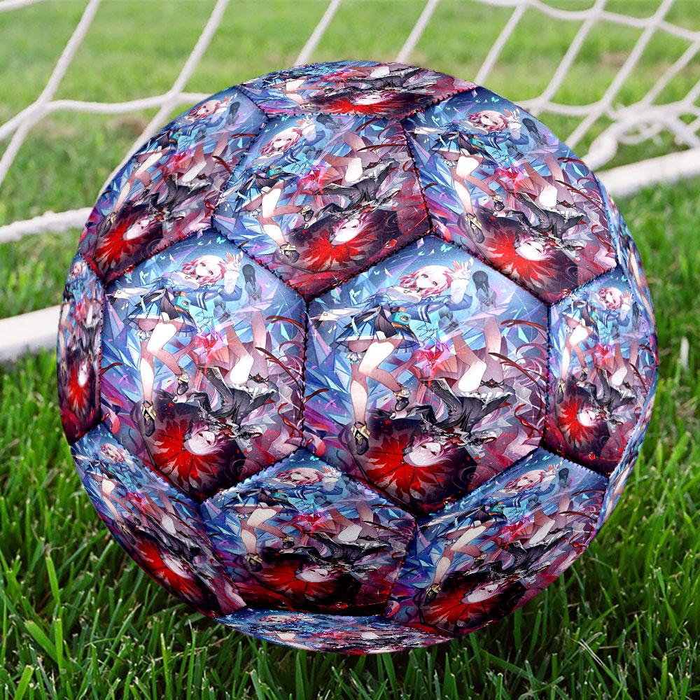 Genshin Impact Print Size 5 Soccer Ball, Standard Match Football for Sports Game and Team Practice, Ideal Gift for Soccer Fans