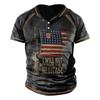 Men'S Printed T-Shirt Outdoor Street Short-Sleeved Hooded Button T-Shirt
