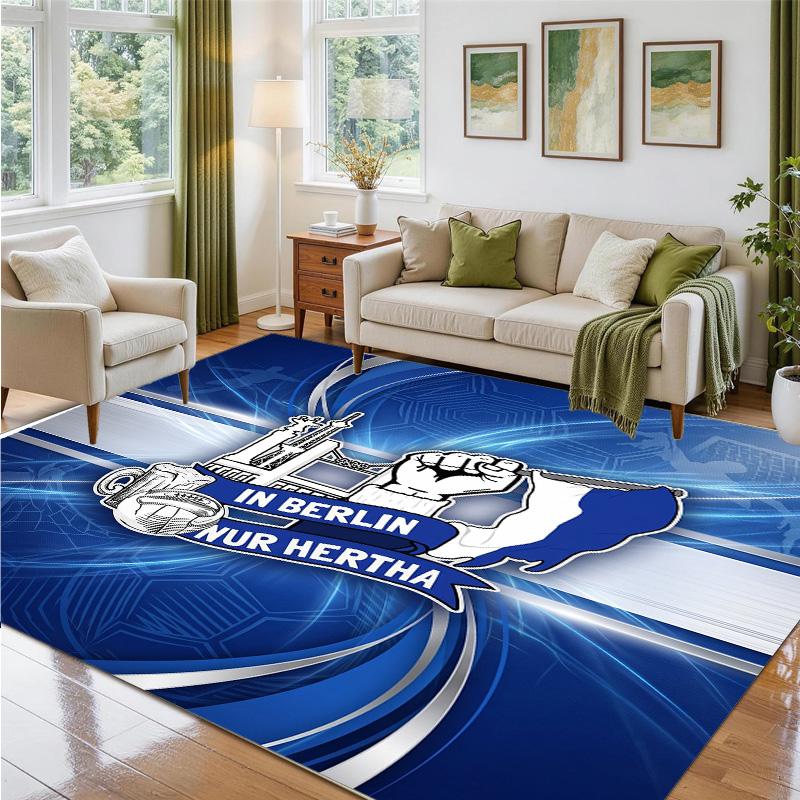 hertha bsc FC Design Crystal Velvet Rug Soft Decorative Mat for Bedroom Entrance