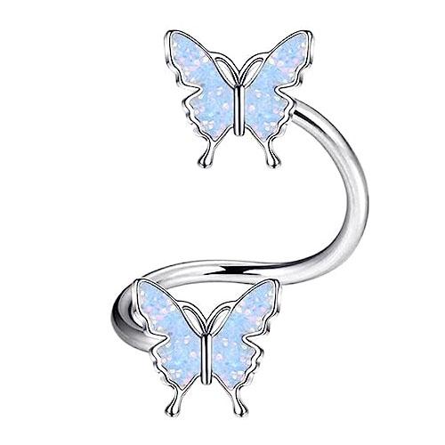 Bobisty 16G Cartilage Earrings for Women Stainless Steel Helix Piercing Jewelry Leaf Butterfly CZ Studs