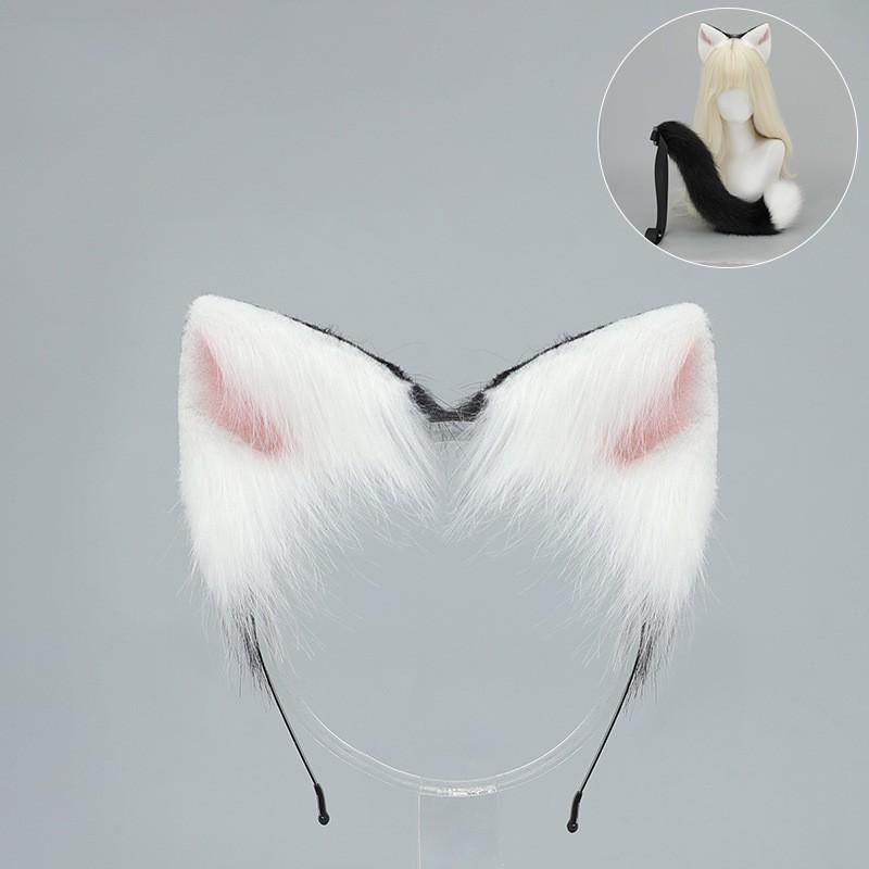 Set Banda de Păr cu Urechi de Pisică și Coadă Handmade Costum Cosplay Petrecere Halloween Convenție Anime