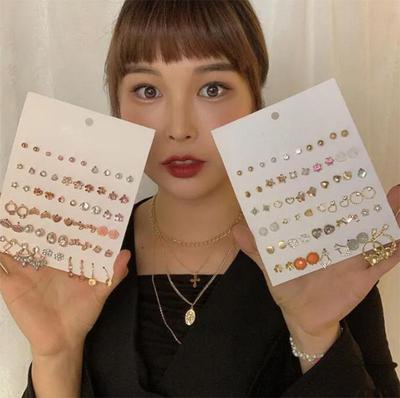 Korean Dongdaemun Pearl Stud Earrings Set for Women – 30 Pairs, Simple Fashion Style