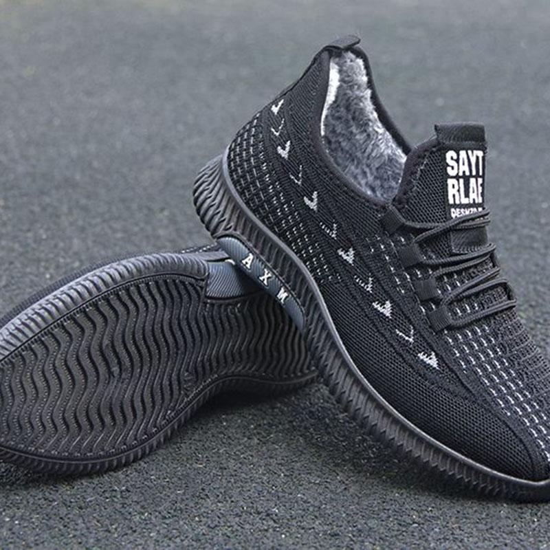 Baumwollschuhe Herren Plüsch Verdickt Warm Herren Rutschfest Weiche Sohlen Leicht Herbst und Winter Sportliche Freizeitschuhe Winter