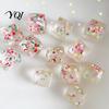 TPR Stress Cube Clear Sensory Toy, Anxiety Relief Ice Squeeze Toys Christmas Animal Fruit Sequins Filled Toy