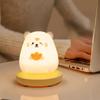 LED Night Lights for Children Bedroom Cute Animal Pig Rabbit Silicone Lamp Touch Sensor Dimmable Child Holiday Gift Rechargeable