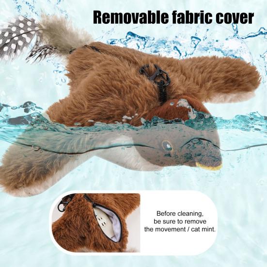 Flapping Bird Cat Toy Rechargeable Chirping Bird Cat Chasing Toy Interactive Plush Flying Bird for Indoor Cats Active Play Exercise Hunting Instincts