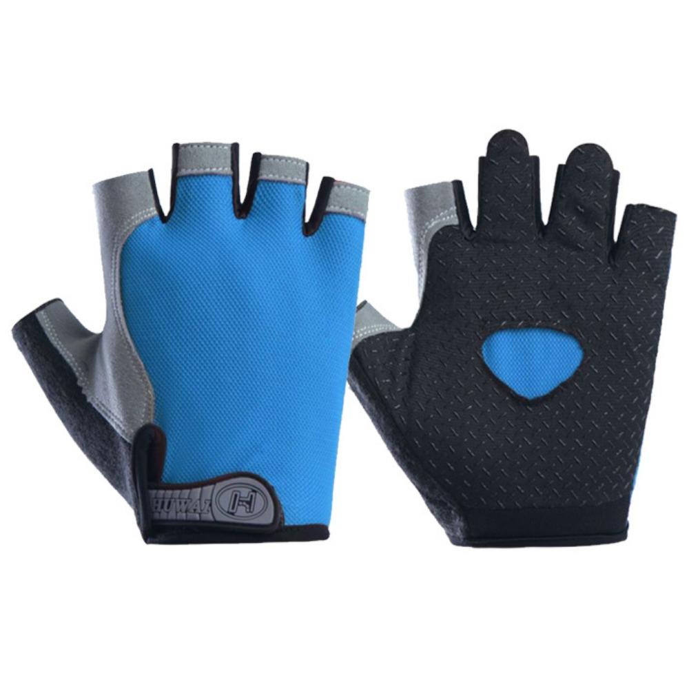Male and Female Half Finger Outdoor Cycling Sports Mountaineering Yoga Fitness Shock Absorption Non-slip Breathable Finger Gloves