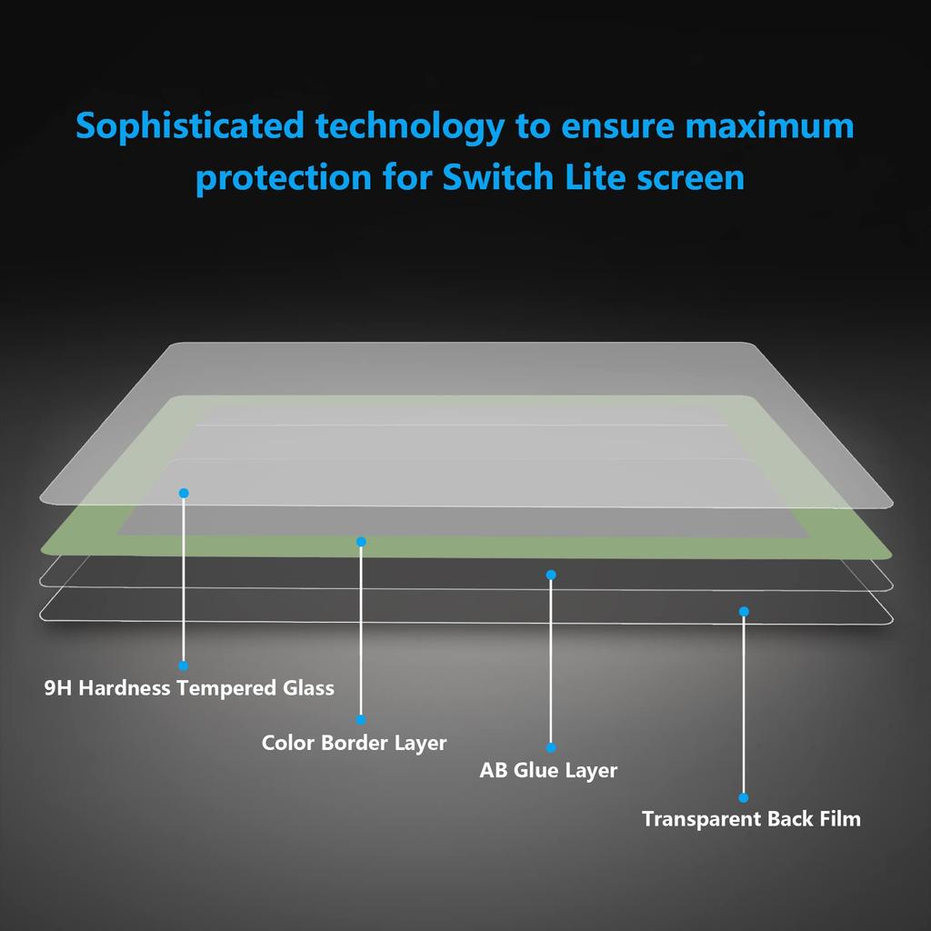 eXtremeRate Transparent HD Clear Screen Protector for Switch Tempered Glass Screen Protector for Switch Lite Lite, [Scratch-Resistant,