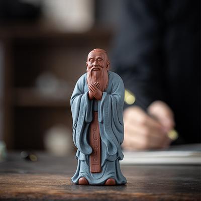 Handgefertigte meditierende Skulptur, Lila Sand, Konfuzius Kongzi Zeichen, Haus, Zimmer, Büro Dekoration, Statue, Kongzi