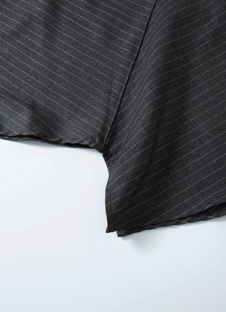 Aejeuon Preppy Unbalance Skirt/Gray
