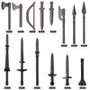 Military Medieval Building Blocks Soldier Warrior Waffen Accessories Sword Battle Axe Hero Villain Series Double-edged Sword Toy