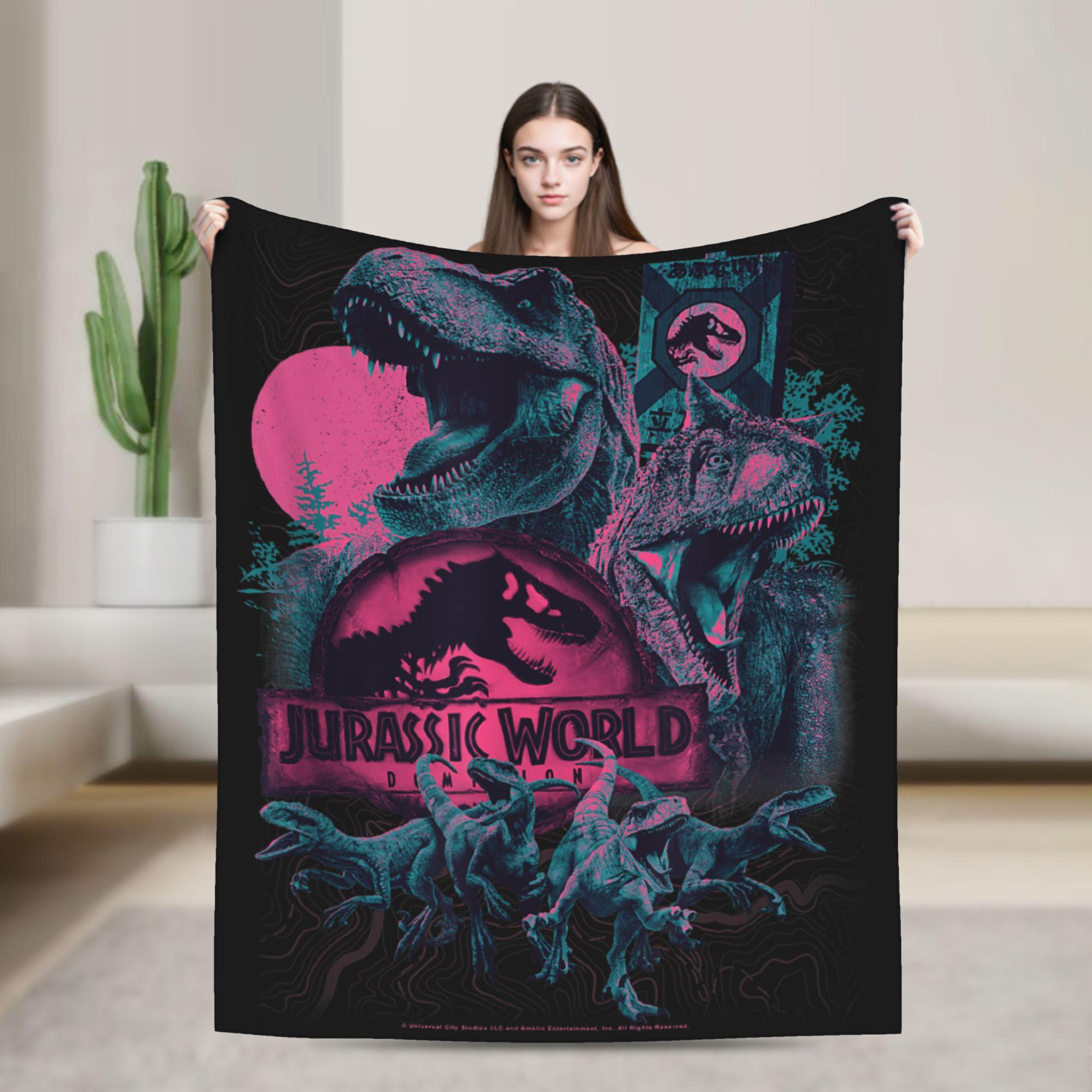 

Jurassic Rebirth Spinosaurus Attack World Blankets Dinosaur Fleece Funny Warm Throw Blanket for Bedspread Autumn/Winter Outdoor 30x40in