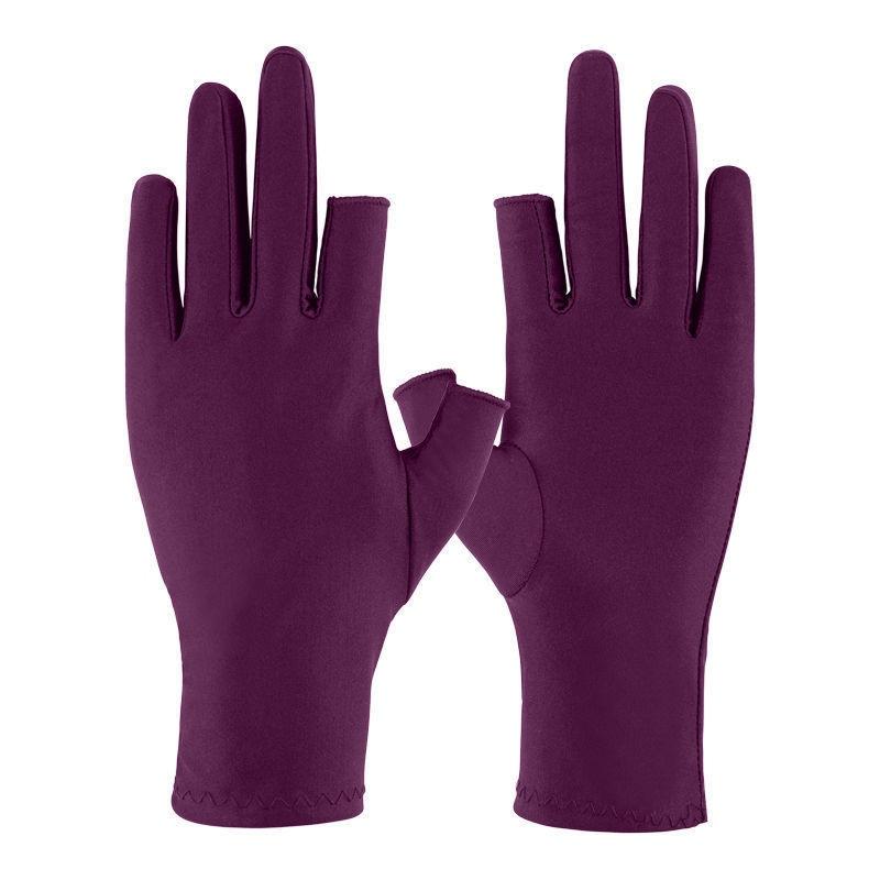 Half-finger Gloves Anti-ultraviolet Driving Gloves Summer Thin Semi-Finger Stretch Ice Silk Sunscreen Gloves
