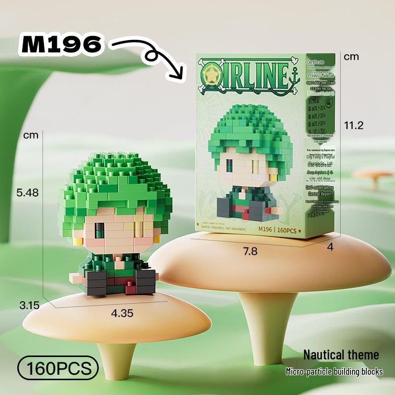 Pirate Anime Character Building Blocks for Kids - Educational Assembly Desktop Ornaments