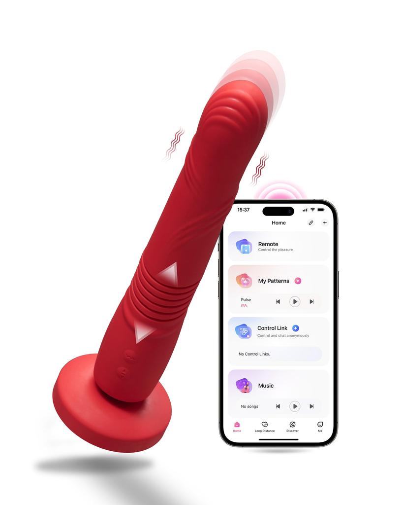 LOVENSE Gravity Dildo Piston Vibrator Rechargeable Remote Control Stretchable Vibration Vibrator App Control Vibrating Dildo for Clitoris G Spot Anal