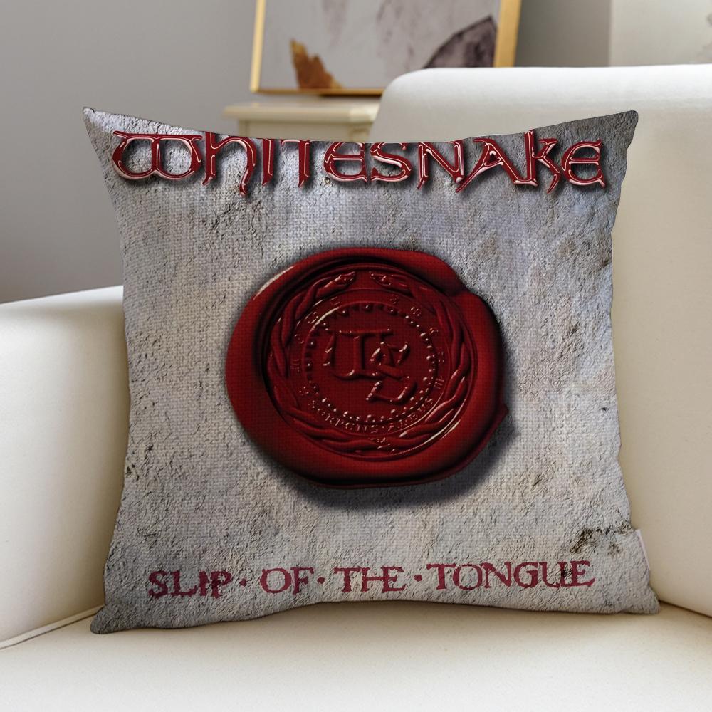 Rock WWhitesnakeS Cushion Cover Breathable and Skinfriendly Linen Pillowcase Square Removable and Washable Cushion