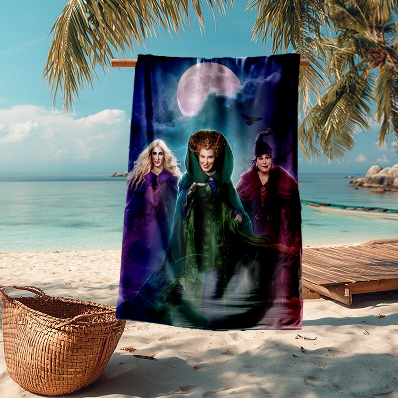 Hocus Pocus Fashion Beach Towel: Ideal for Summer Adventures Soft, Absorbent and Quick Drying Suitable for Swimming and Bathing