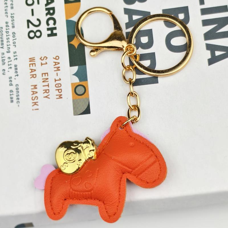Money Soon In the New Year, Leather Bag Pendant, Cartoon Pony Keychain Pendant, Couple Love Pony Accessories