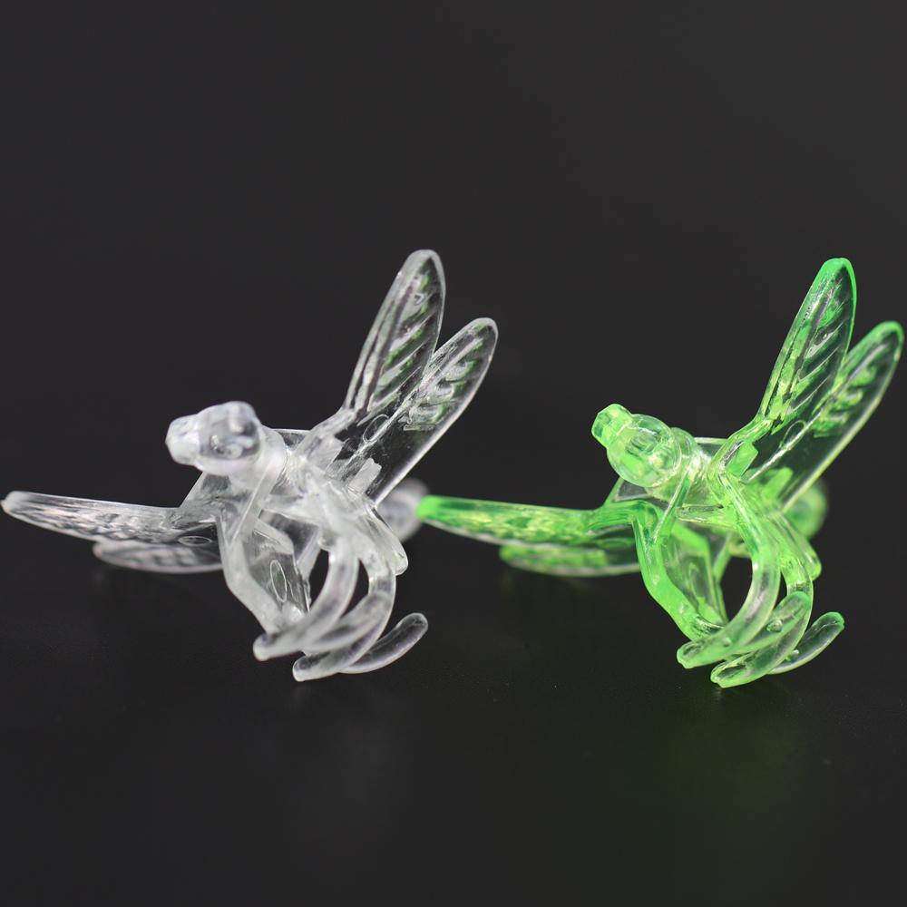 100-10PCS Garden Transparent/Green 36x36mm 4-Claw Dragonfly Plant Fixed Growth Climbing Vine Flower Stems Ornamental Decoration