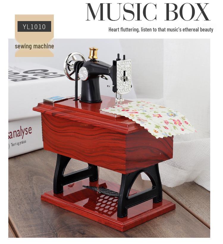 YL1010 Retro Sewing Machine Music Box - Creative Birthday Gift for Girls
