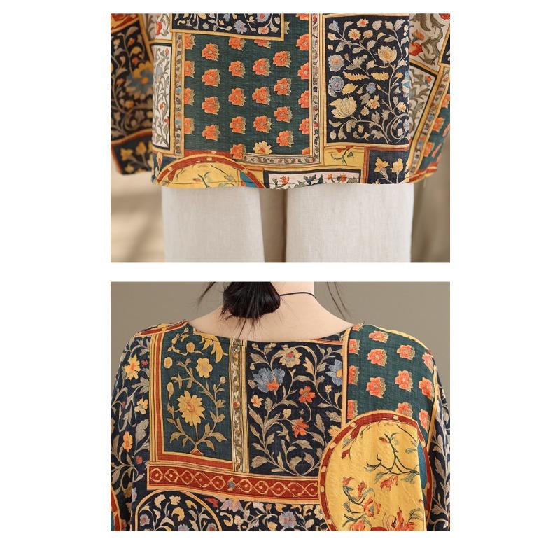 DIMANAF 2026 Plus Size New T-Shirt Women Flower Print Loose Casual O-Neck Lady Tops Tees Shirts Oversize Summer