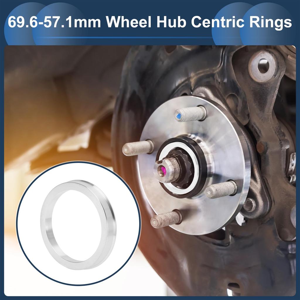 INFINAUTO Wheel Hub Centric Ring OD 69.6mm to ID 57.1mm Wheel Center Shaft Shock