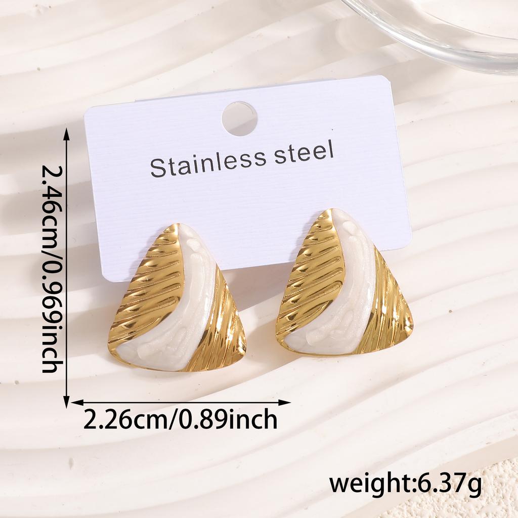 New French retro fashion stainless steel stud earrings ins personalized design earrings ear jewelry