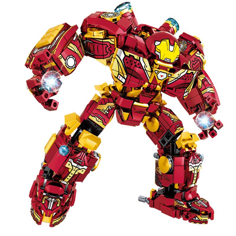Supereroi Mecha Blocchi da Costruzione Giocattoli per Ragazzi Modello Robot Super Armatura Guerriero Militare Action Figure Regali per Bambini