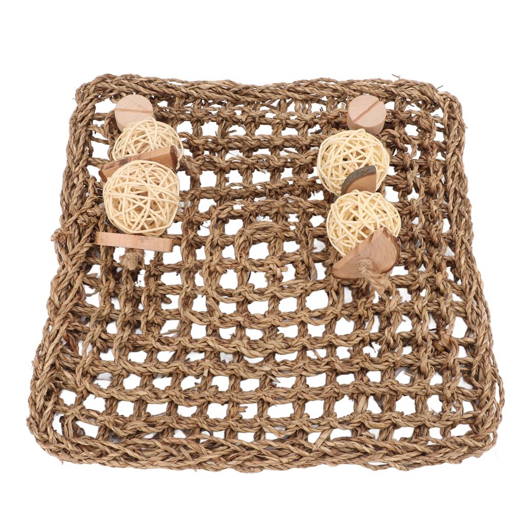 Pet Seagrass Mat Natural Woven Teeth Grinding Rabbits Bite Protector Mat for Guinea Pig Bunny