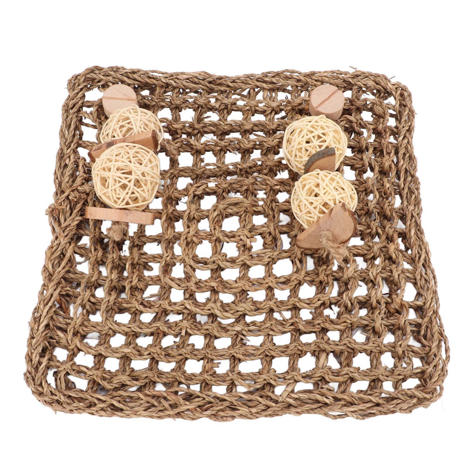 

Коврик из морской травы для домашних животных, натуральный тканый коврик для защиты от укусов кроликов, скрежещущих зубами, для морских свинок и кроликов