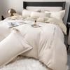 Mling Light Luxury Dual-Tone Washed Cotton Embroidered 4-Piece Bedding Set