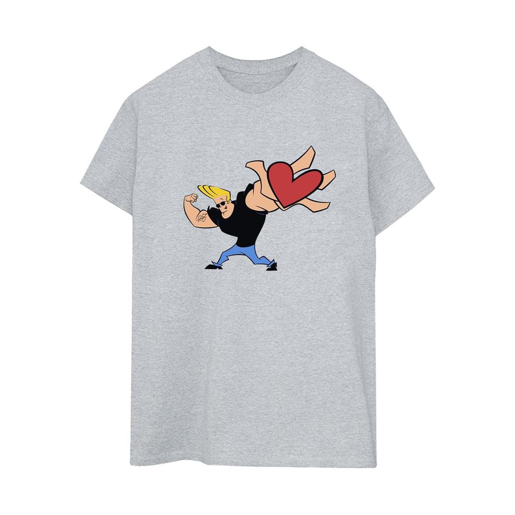 Johnny Bravo Womens/Ladies Heart Present Cotton Boyfriend T-Shirt
