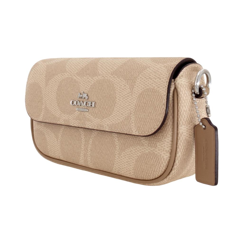 Coach Hailey Brook Flap 20 Logo Closure Crossbody Shoulder Bag Women bags Beige CAN70-SVPWH