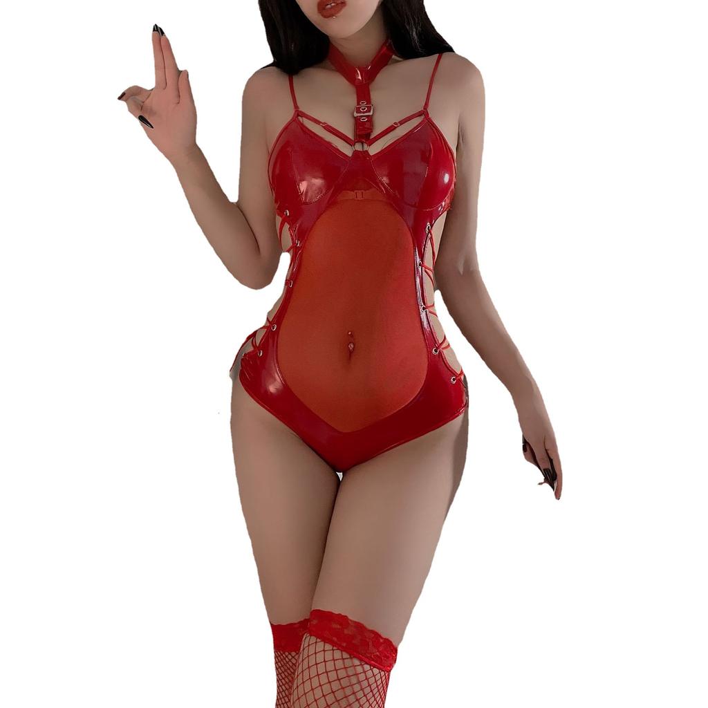 Anime Character Cosplay New Sexy Lingerie, Patent Leather Tight Fitting Leather Queen Uniform,Sexy Hot Gear On Off