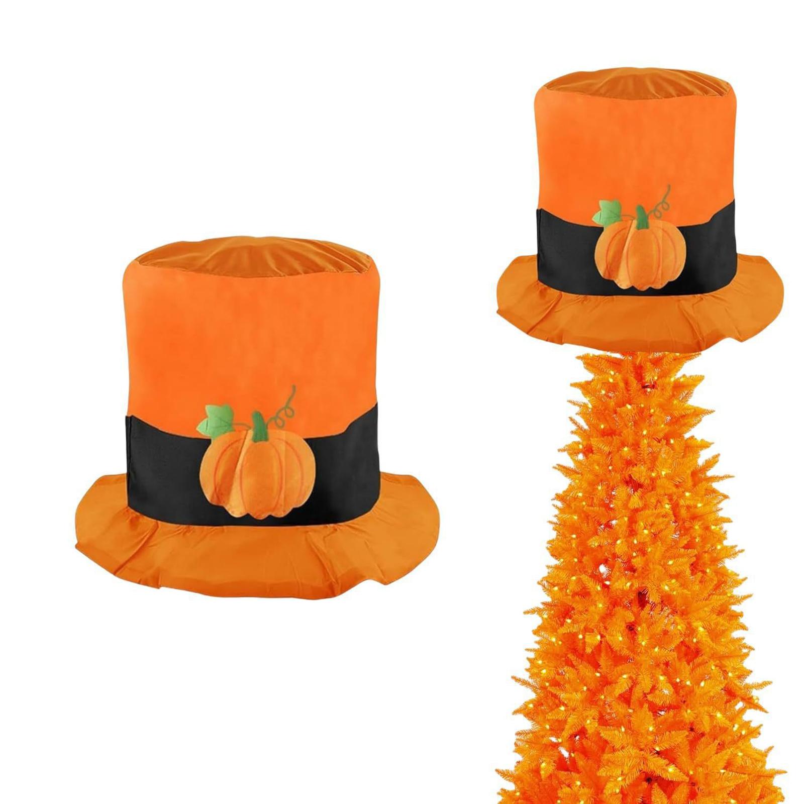

Tree Top Pumpkin Hat Party Atmosphere Topper Pumpkin Decoration One Size