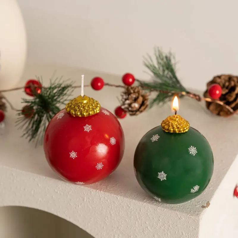 Snowflake Christmas ball decoration atmosphere modeling candle atmosphere home decoration holiday decoration ornament