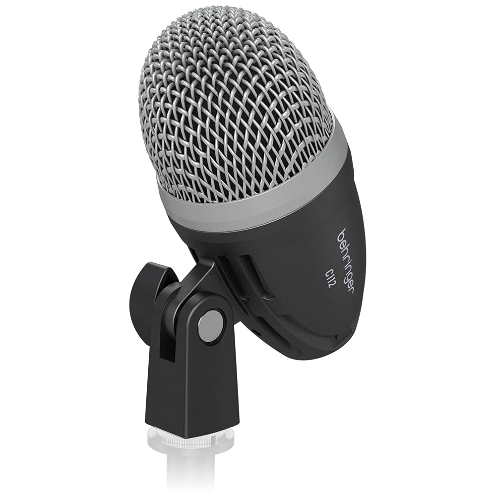 Behringer C112 Dynamiczny Mikrofon Bębna Basowego z Dużą Superkardioidalną Charakterystyką Kierunkowości, Wytrzymała Metalowa Obudowa i Adapter do Statywu Mikrofonowego, Membrana, Charakterystyka, Odlew Ciśnieniowy