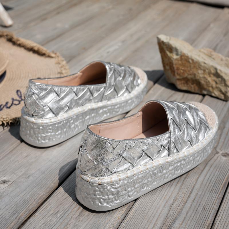 Fashion Women Shoes Ethnic Style Woven Shoes Ladies Fashion Breathable Flat Sole Casual Shoes for Women Zapatos De Mujer