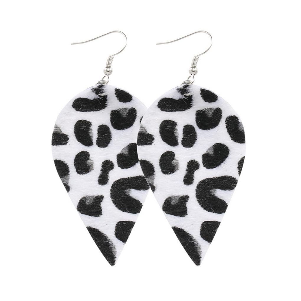 Leopard Print Earrings Girl Fashion Accessory Body Ornament Female Jewelry Adornment Hanging Decor Dual-sided Ear Dangles