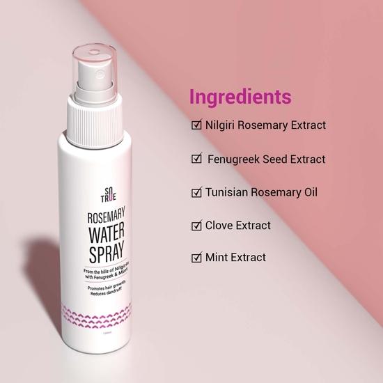 Sotrue Rosmarinwasser-Spray für Haarwachstum, Rosmarin-Haarspray, Hilft Haarausfall zu reduzieren, Stärkt das Haar, Geeignet für alle Haartypen 100ml
