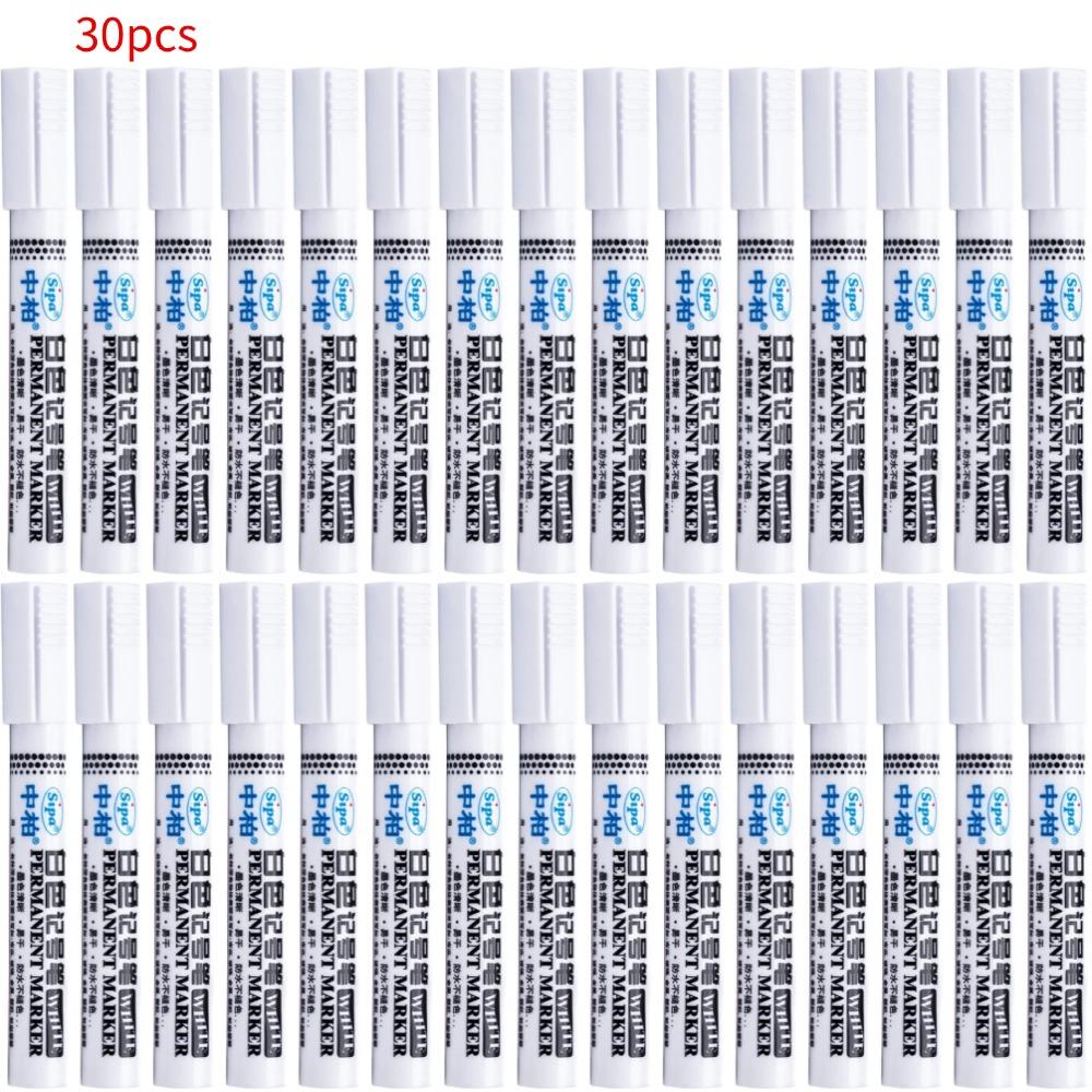 White Marker Pen Alcohol Paint Oily Waterproof Tire Painting Graffiti Pen Permanent Gel Pen for Fabric Wood Tire Painting Marker