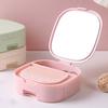 Travel Jewelry Case with Mirror And Comb Portable Compartmented Jewelry Storage Box Mini Jewelry Organizer for Women Earrings Small Accessories